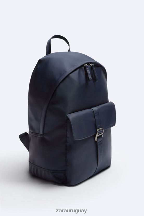 Zara mochila de nailon hombres H6RHL21304 azul accesorios