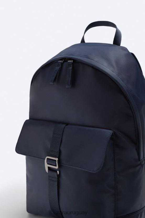 Zara mochila de nailon hombres H6RHL21304 azul accesorios