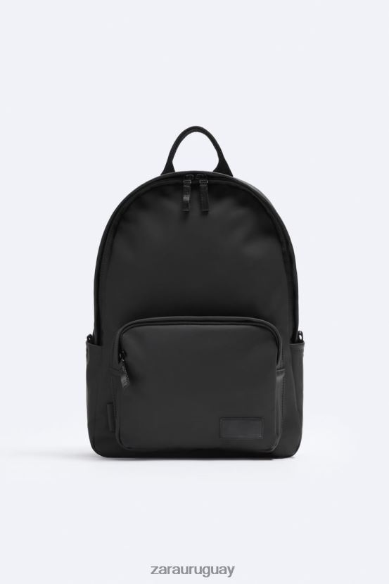 Zara mochila delgada de goma hombres H6RHL21295 negro accesorios