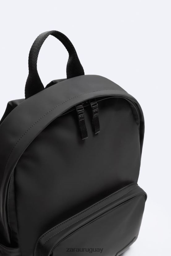 Zara mochila delgada de goma hombres H6RHL21295 negro accesorios
