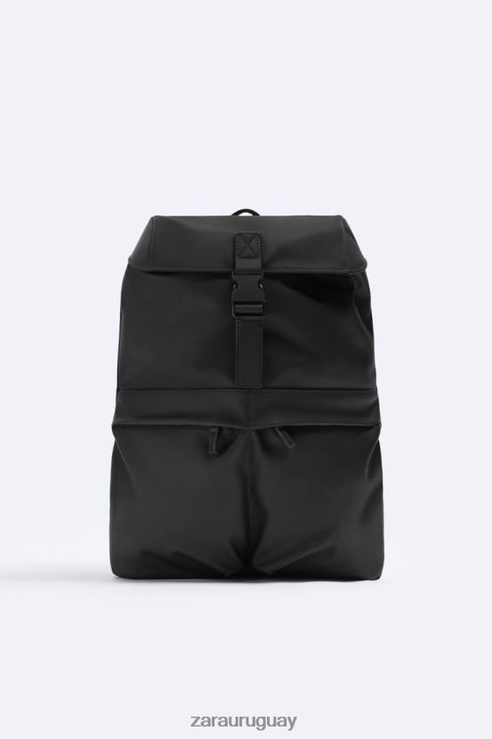 Zara mochila exploradora de goma hombres H6RHL21316 negro accesorios