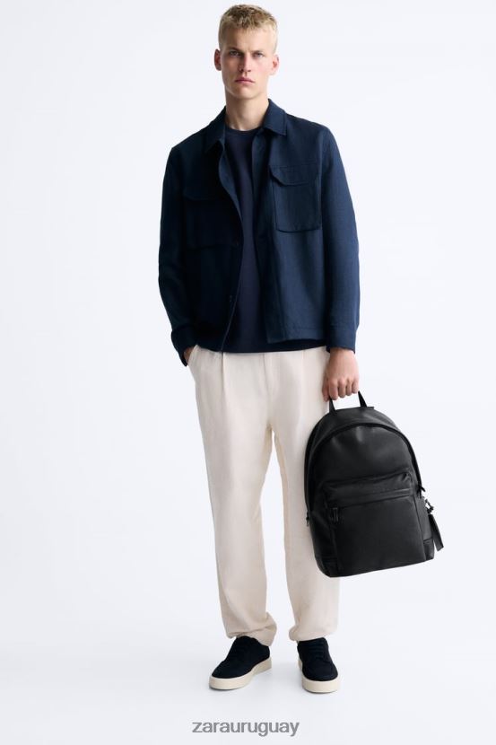 Zara mochila texturizada hombres H6RHL21338 negro accesorios