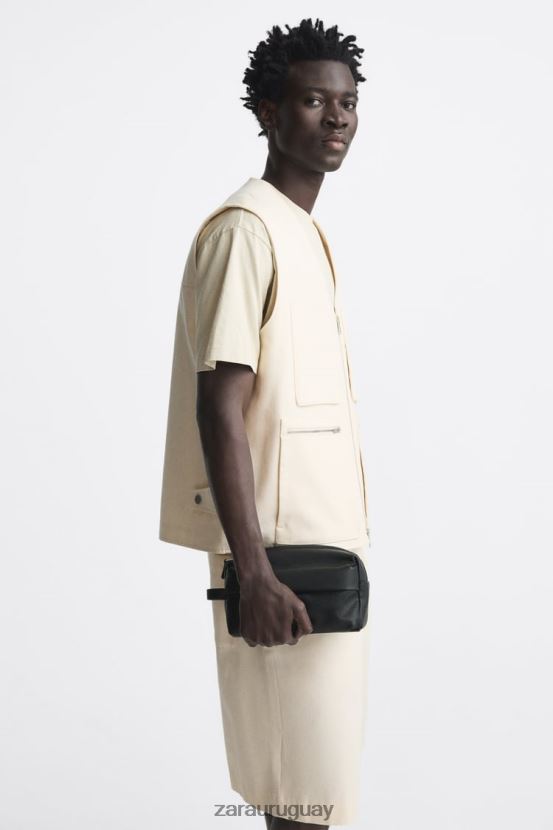 Zara neceser texturizado hombres H6RHL21324 negro accesorios