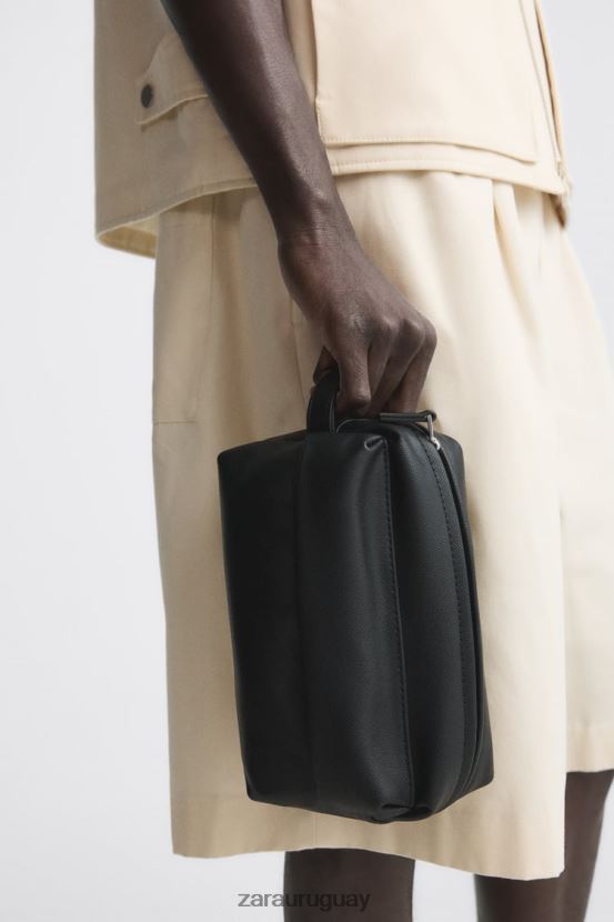 Zara neceser texturizado hombres H6RHL21324 negro accesorios