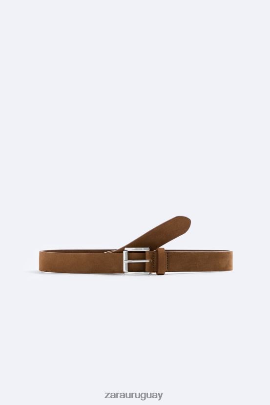 Zara cinturón de cuero hombres H6RHL21480 tabaco accesorios