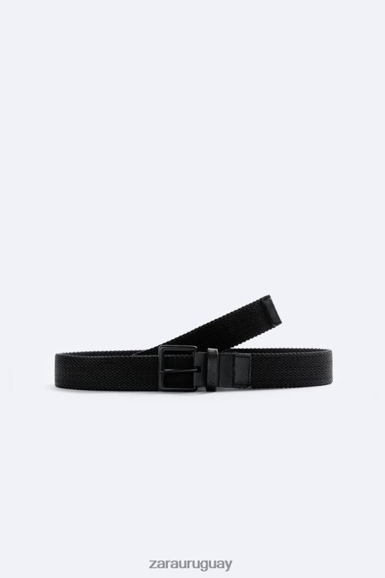 Zara cinturón elástico reversible hombres H6RHL21474 negro accesorios