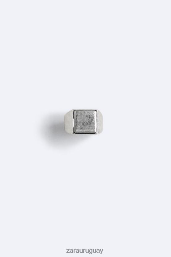 Zara anillo de sello hombres H6RHL21483 plata accesorios