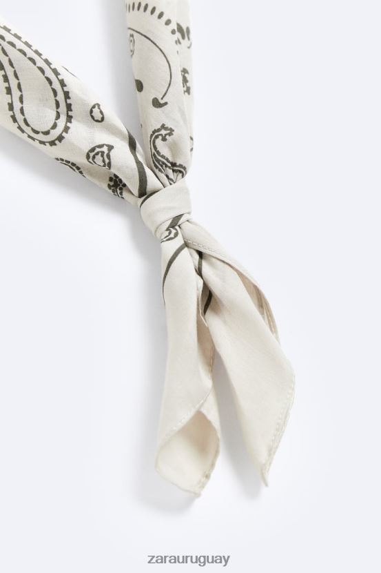 Zara bandana con estampado de cachemira hombres H6RHL21394 gris accesorios