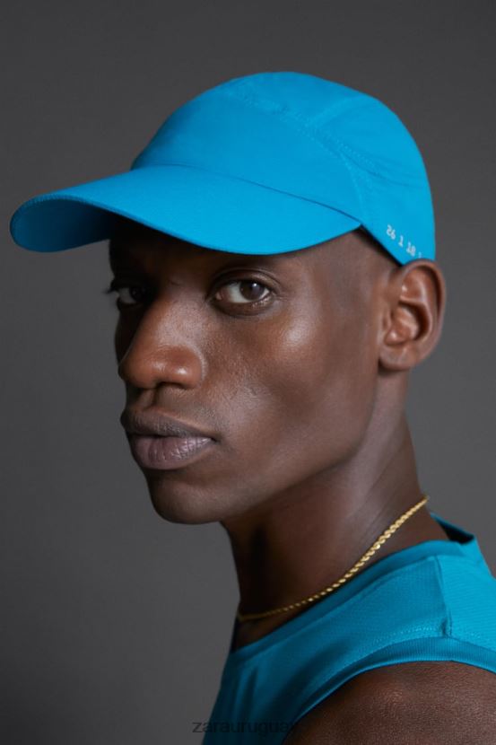 Zara gorra técnica para correr hombres H6RHL21404 azul accesorios