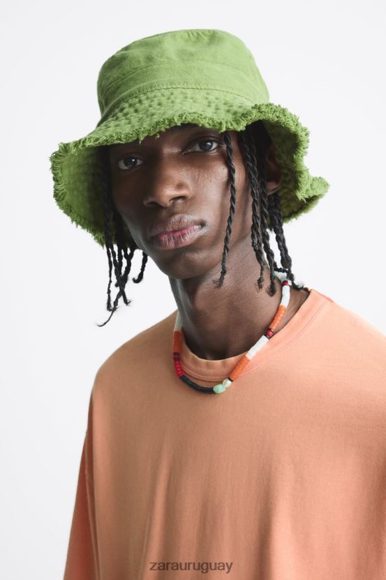 Zara sombrero de copa hombres H6RHL21437 verde medio accesorios