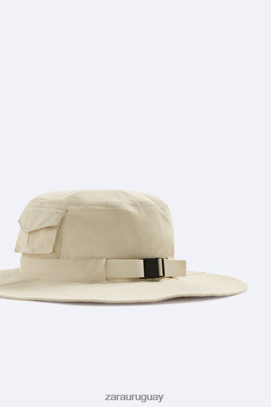 Zara sombrero utilitario hombres H6RHL21438 vainilla accesorios