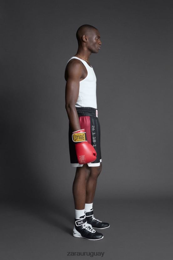 Zara pantalones cortos de boxeo everlast hombres H6RHL21236 negro ropa