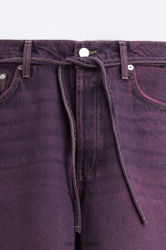 Zara shorts de mezclilla de corte ancho hombres H6RHL21240 rosa ropa