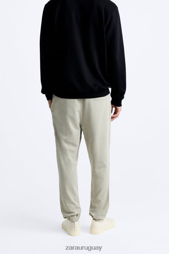 Zara pantalones cargo suaves hombres H6RHL2966 caqui ropa