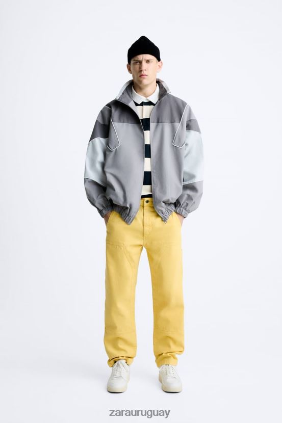 Zara pantalones con bolsillo de carpintero hombres H6RHL2954 amarillo ropa