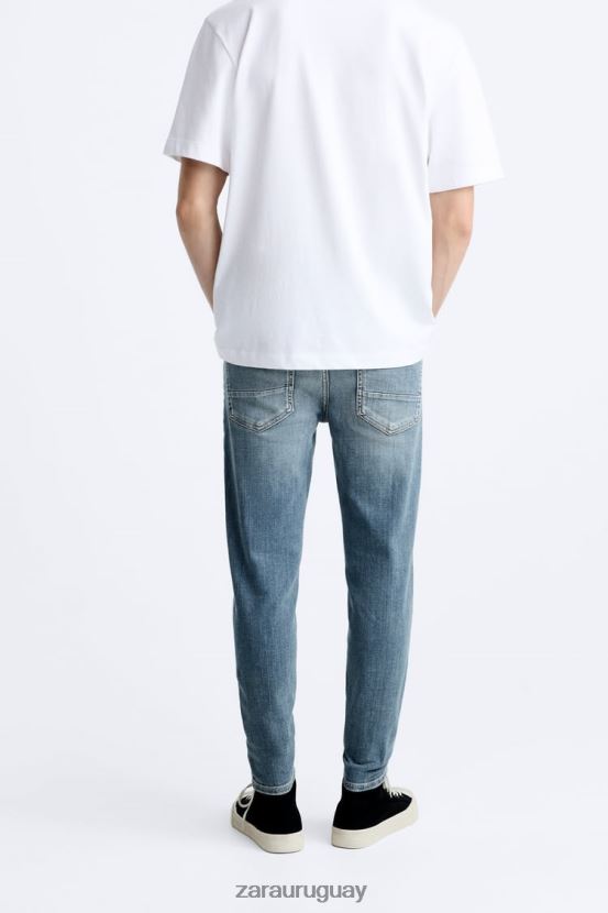 Zara jeans ajustados hombres H6RHL21098 azul verde ropa
