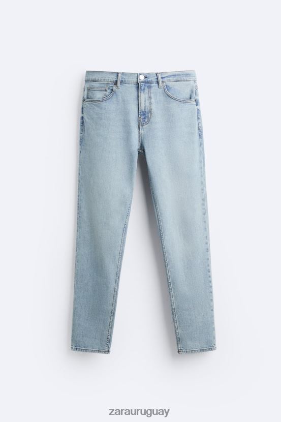 Zara vaqueros ajustados hombres H6RHL21094 azul claro ropa