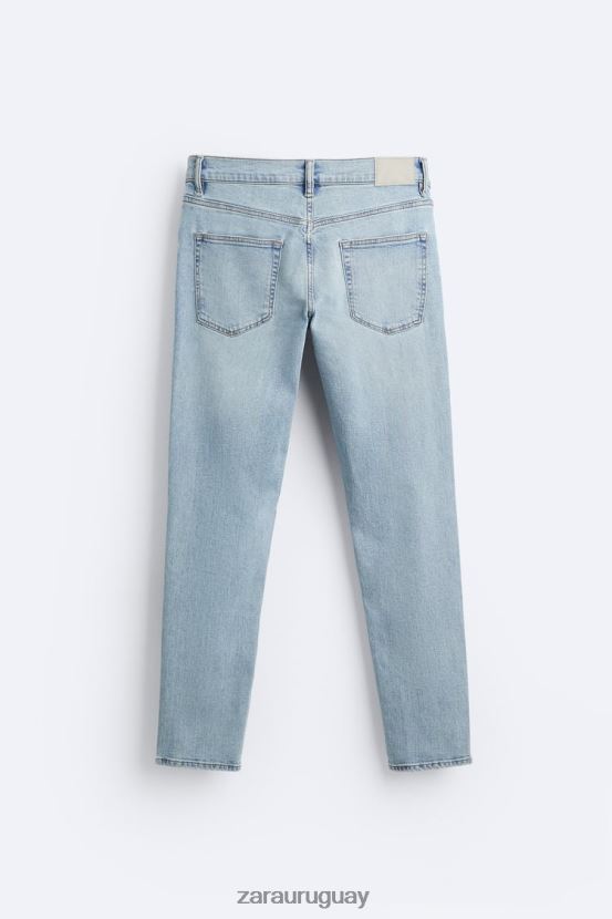 Zara vaqueros ajustados hombres H6RHL21094 azul claro ropa