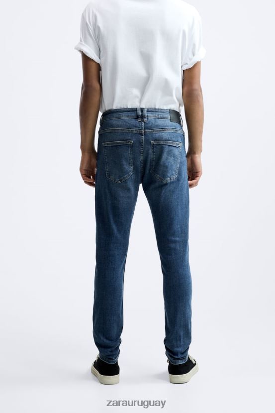Zara vaqueros ajustados hombres H6RHL21095 azul ropa
