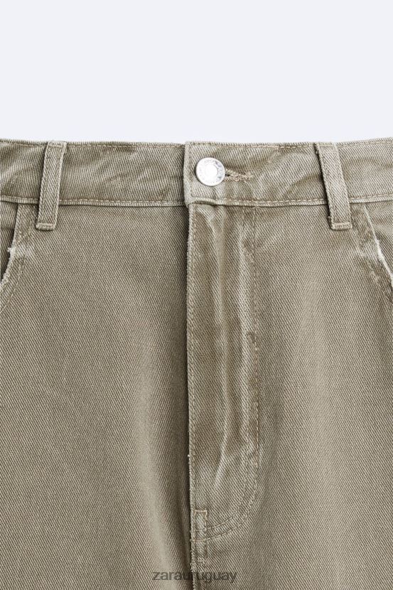 Zara vaqueros de ajuste relajado hombres H6RHL21104 marrón topo ropa