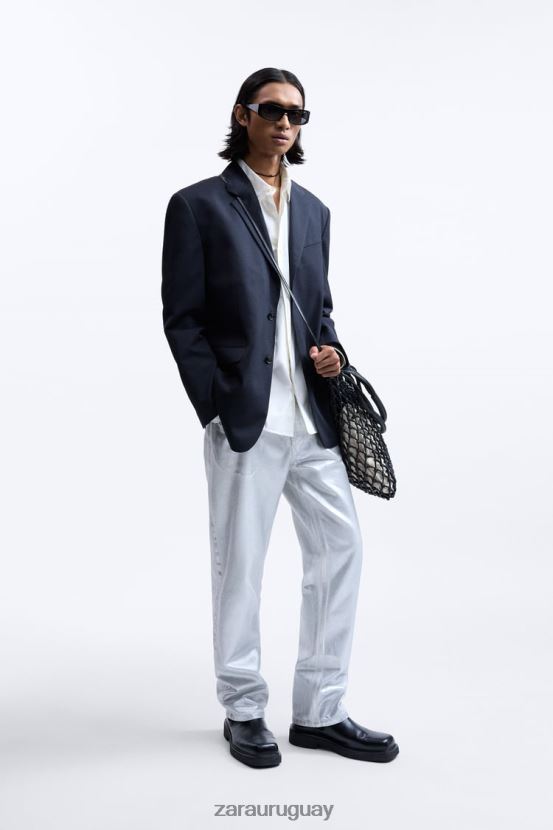 Zara Botas Chelsea de piel con punta cuadrada - Edición limitada hombres H6RHL21262 negro calzado