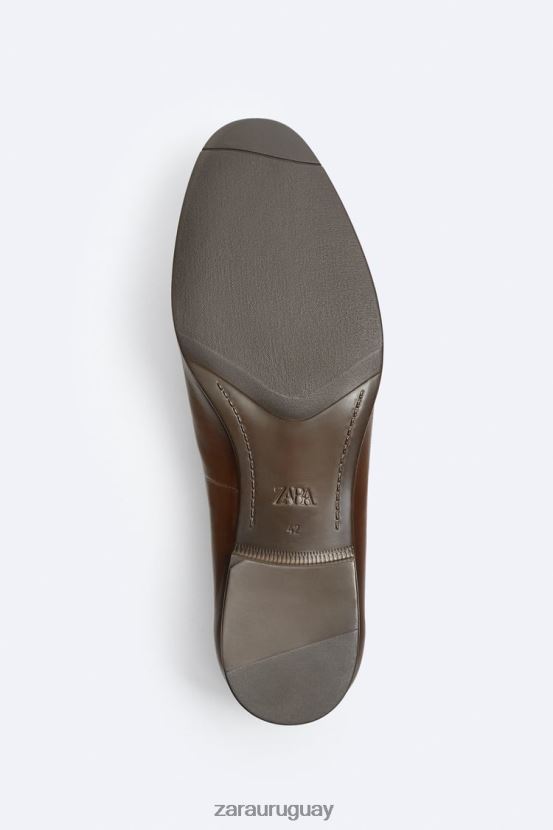 Zara mocasines con borlas de cuero suave hombres H6RHL21274 marrón calzado