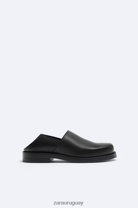 Zara mules de piel suave - edición limitada hombres H6RHL21264 negro calzado