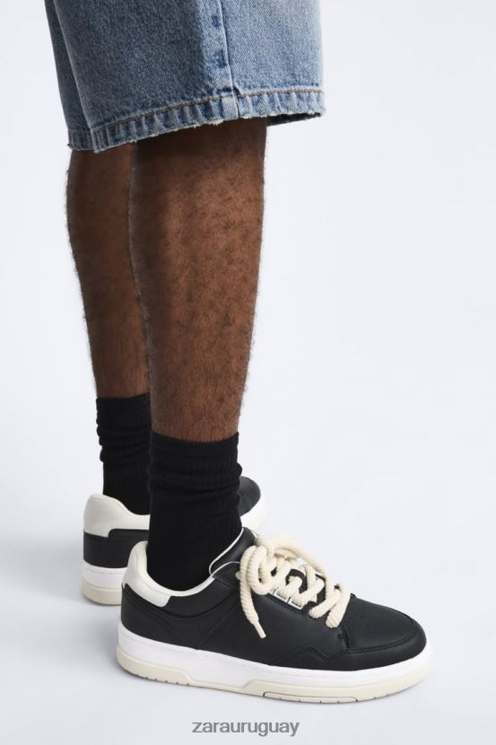 Zara zapatillas gruesas hombres H6RHL21265 negro calzado