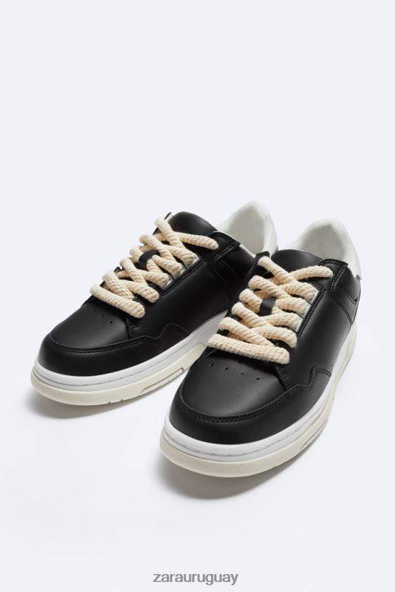 Zara zapatillas gruesas hombres H6RHL21265 negro calzado