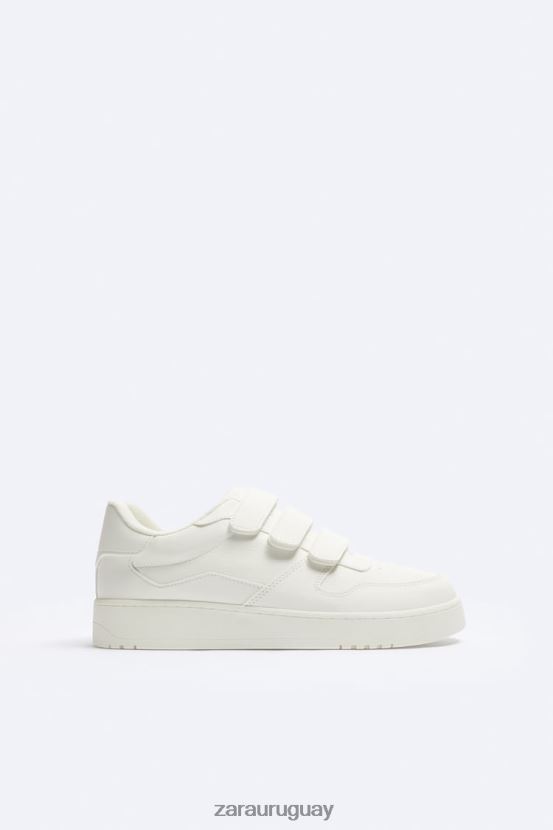 Zara zapatillas retro con tiras hombres H6RHL21270 blanco hueso calzado