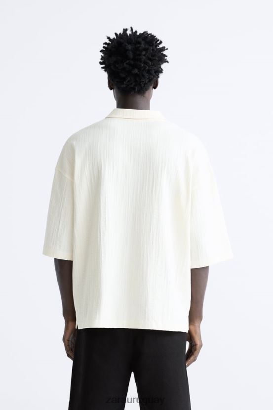 Zara polo texturizado hombres H6RHL21223 beige ropa