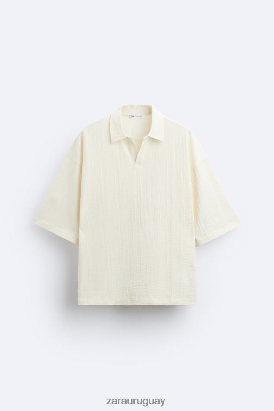 Zara polo texturizado hombres H6RHL21223 beige ropa