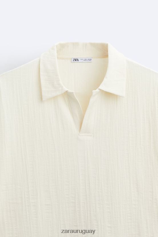 Zara polo texturizado hombres H6RHL21223 beige ropa