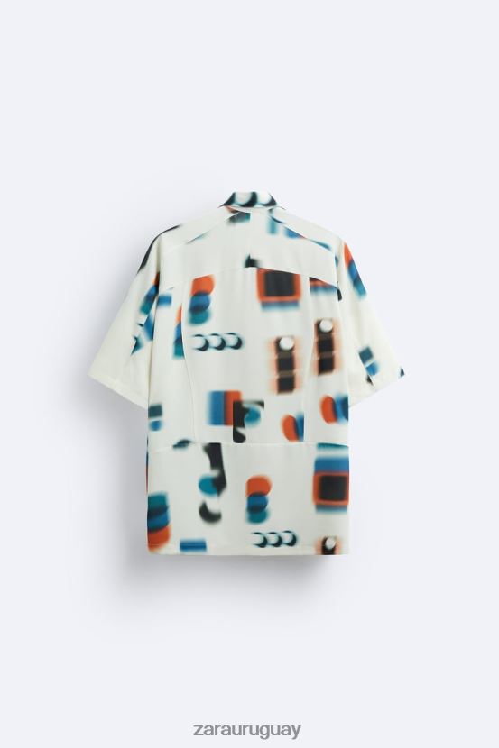 Zara camisa con estampado abstracto hombres H6RHL2975 impreso ropa