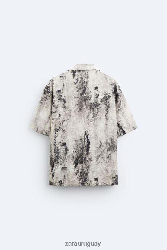 Zara camisa con estampado abstracto hombres H6RHL2987 impreso ropa