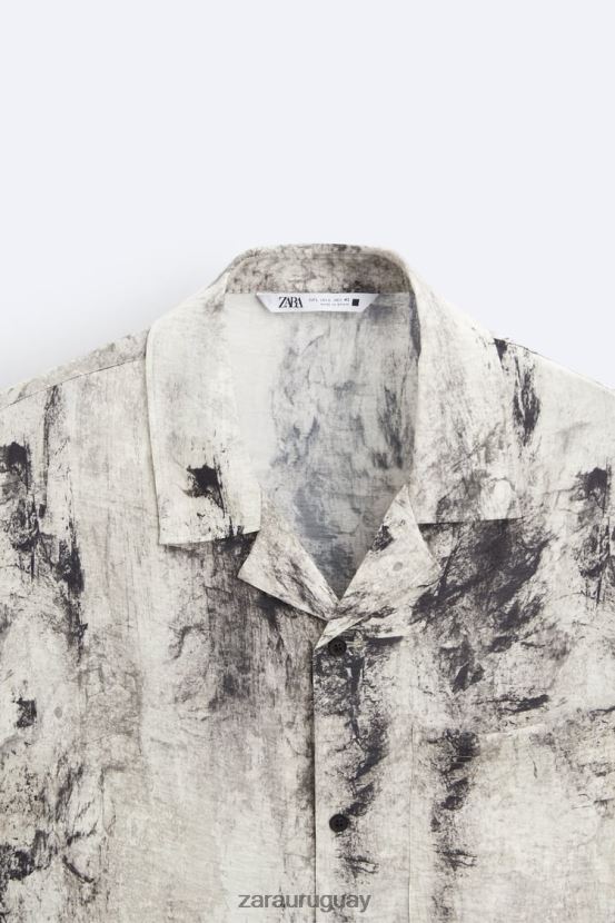 Zara camisa con estampado abstracto hombres H6RHL2987 impreso ropa