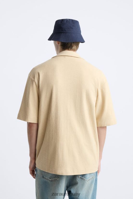 Zara camisa holgada hombres H6RHL21015 crudo ropa