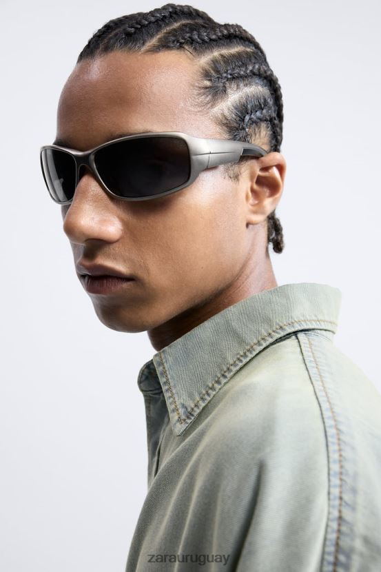 Zara camisa vaquera holgada hombres H6RHL2982 azul tinta ropa