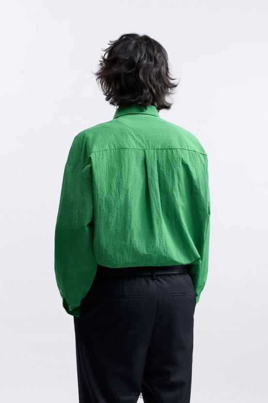 Zara sobrecamisa ripstop edición limitada hombres H6RHL21187 verde ropa