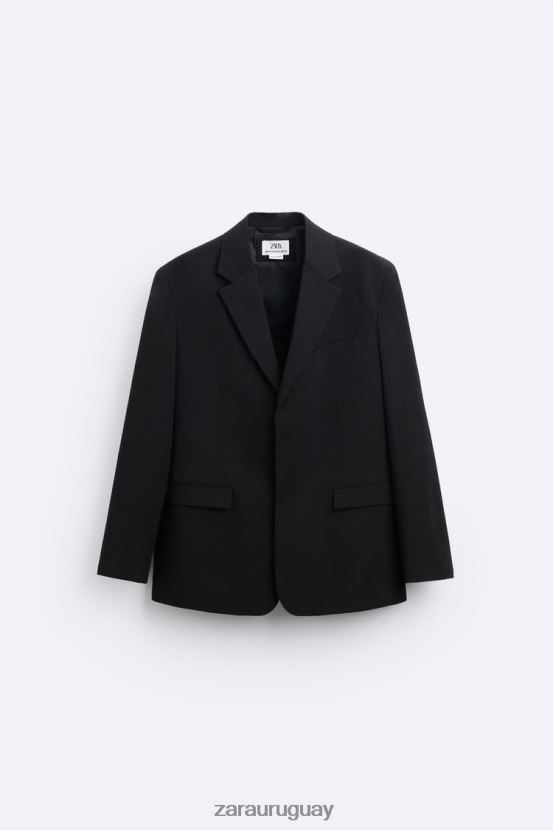 Zara Chaqueta traje 100% lana edición limitada hombres H6RHL21147 negro ropa