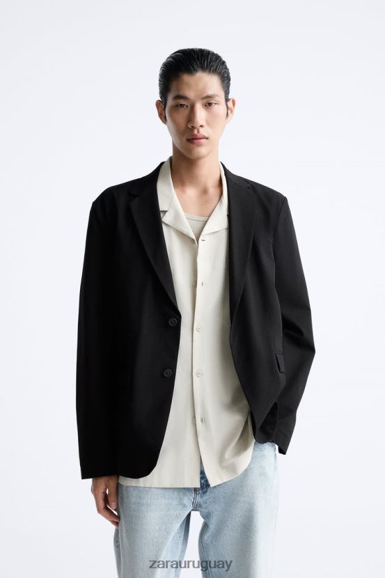 Zara blazer de sirsaca hombres H6RHL21168 negro ropa