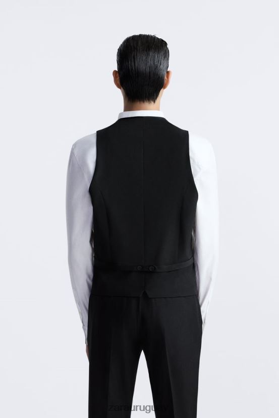 Zara chaleco delgado hombres H6RHL21166 negro ropa