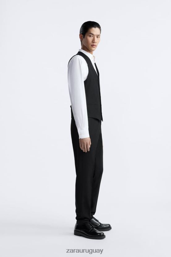 Zara chaleco delgado hombres H6RHL21166 negro ropa