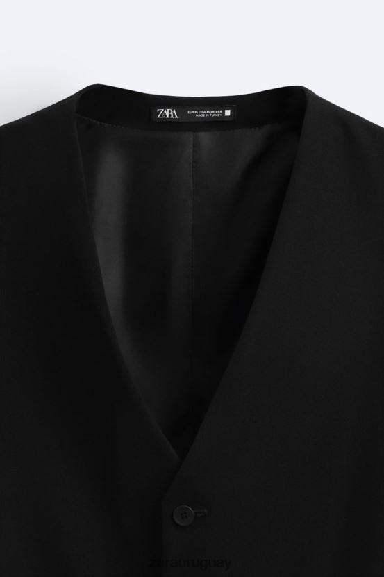Zara chaleco delgado hombres H6RHL21166 negro ropa