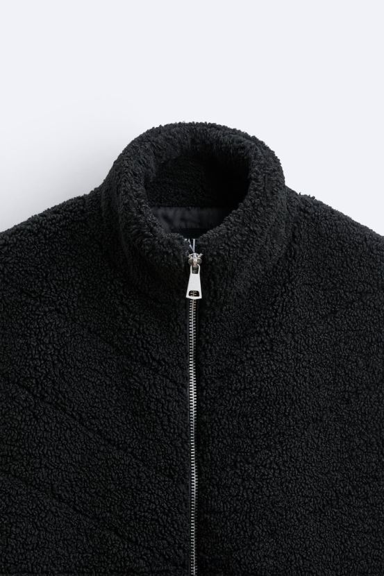 Zara chaleco polar hombres H6RHL21111 negro ropa
