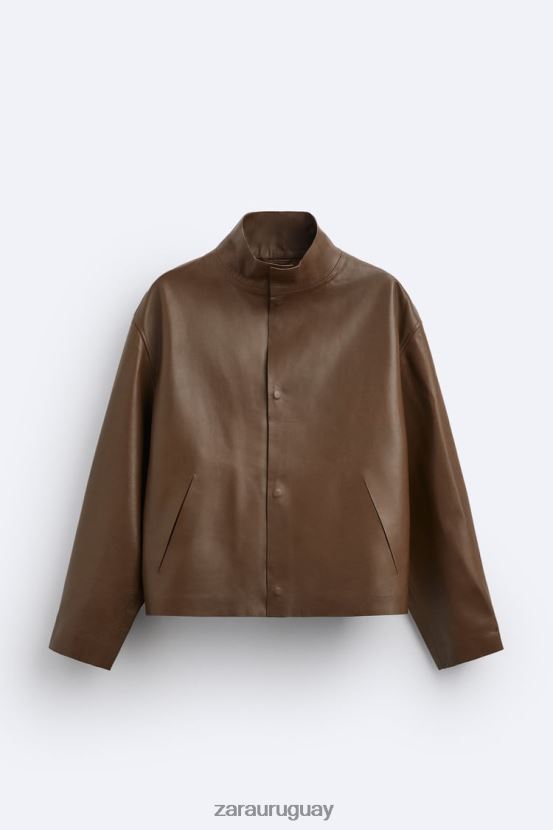 Zara chaqueta de cuero edición limitada hombres H6RHL21122 marrón/topo ropa