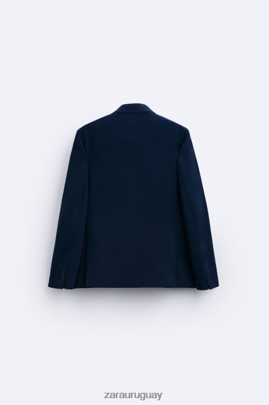 Zara chaqueta de traje ajustada hombres H6RHL21139 Azul marino ropa