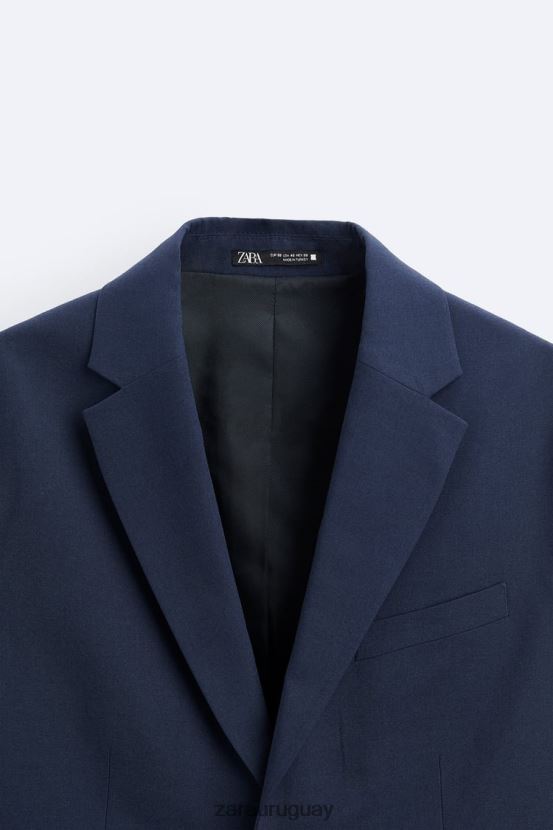 Zara chaqueta de traje ajustada hombres H6RHL21140 azulado ropa