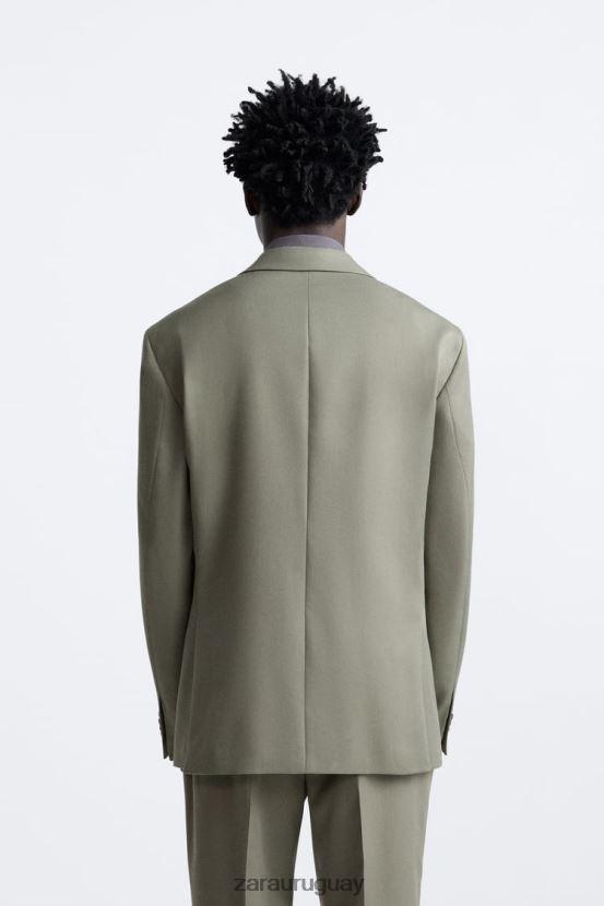Zara chaqueta de traje hombres H6RHL21143 verde medio ropa