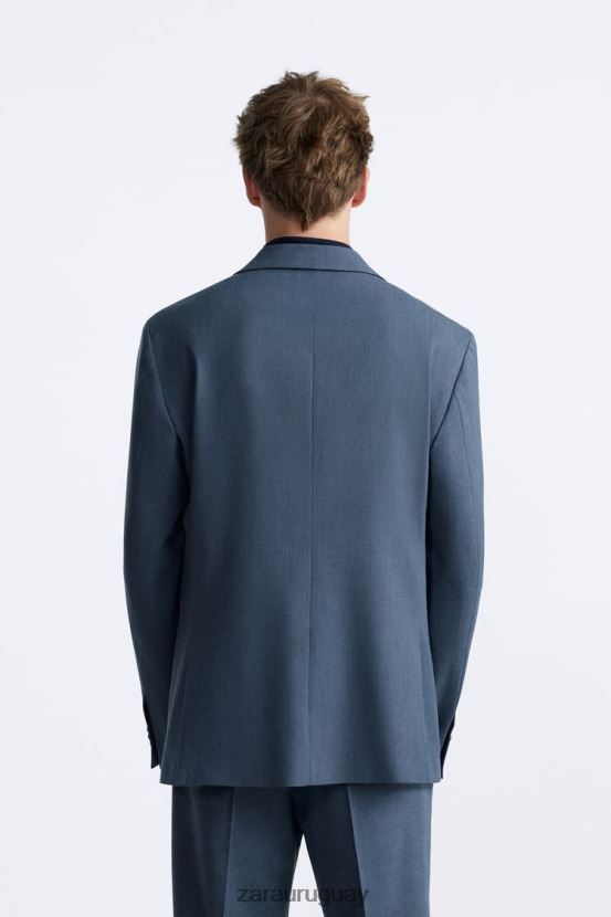 Zara chaqueta de traje hombres H6RHL21145 acero azul ropa
